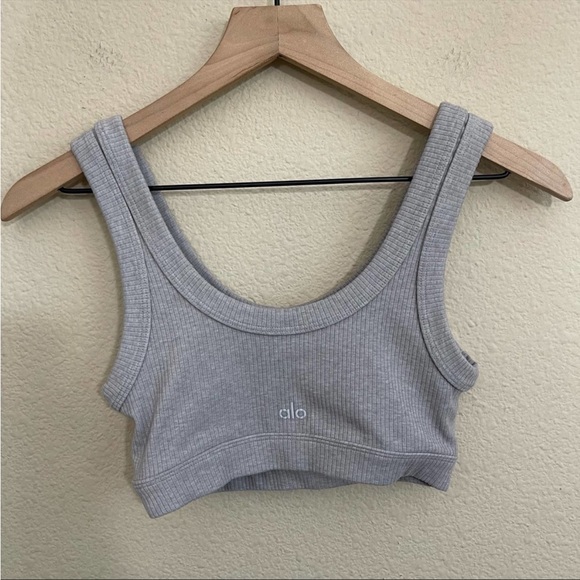 ALO YOGA Wellness Sports Bra Grey Size XS - Picture 3 of 4
